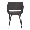 Armen Living Ariana Mid-Century Charcoal Open Back Dining Accent Chair Back
