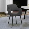 Armen Living Ariana Mid-Century Charcoal Open Back Dining Accent Chair