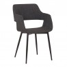 Armen Living Ariana Mid-Century Charcoal Open Back Dining Accent Chair Front Angle