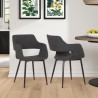 Armen Living Ariana Mid-Century Charcoal Open Back Dining Accent Chair Side