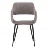 Armen Living Ariana Mid-Century Gray Open Back Dining Accent Chair Front