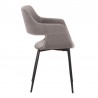 Armen Living Ariana Mid-Century Gray Open Back Dining Accent Chair Side