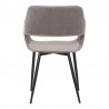 Armen Living Ariana Mid-Century Gray Open Back Dining Accent Chair Back