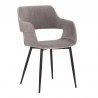Armen Living Ariana Mid-Century Gray Open Back Dining Accent Chair Front Angle