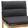 Armen Living Arno Outdoor Modular Teak Wood Lounge Chair with Charcoal Olefin- Front Angle View