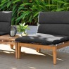 Armen Living Arno Outdoor Modular Teak Wood Lounge Chair with Charcoal Olefin- Set View