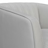 Aries Dove Gray Genuine Leather Swivel Barrel Chair 3