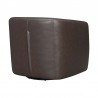 Aries Espresso Genuine Leather Swivel Barrel Chair 1