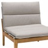 Armen Living Arno Outdoor Modular Teak Wood Lounge Chair with Beige Olefin- Front Angle View