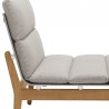 Armen Living Arno Outdoor Modular Teak Wood Lounge Chair with Beige Olefin- Side Close View View