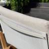 Armen Living Arno Outdoor Modular Teak Wood Lounge Chair with Beige Olefin- Side Top View