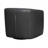 Aries Pewter Genuine Leather Swivel Barrel Chair 4