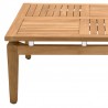 Armen Living Arno Outdoor Square Teak Wood Coffee Table Half View