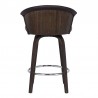 Armen Living Ashley Wood Back 26" Swivel Brown Faux Leather Bar Stool 004