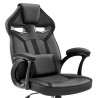 Aspect Adjustable Racing Gaming Chair in Black Faux Leather and Red Mesh with Lumbar Support Pillow 06