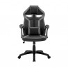 Aspect Adjustable Racing Gaming Chair in Black Faux Leather and Dark Grey Mesh with Lumbar Support Pillow 05