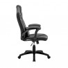 Aspect Adjustable Racing Gaming Chair in Black Faux Leather and Dark Grey Mesh with Lumbar Support Pillow 03