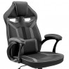 Aspect Adjustable Racing Gaming Chair in Black Faux Leather and Dark Grey Mesh with Lumbar Support Pillow06