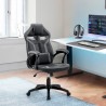 Aspect Adjustable Racing Gaming Chair in Black Faux Leather and Dark Grey Mesh with Lumbar Support Pillow