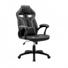 Aspect Adjustable Racing Gaming Chair in Black Faux Leather and Dark Grey Mesh with Lumbar Support Pillow 01