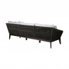 Armen Living Athos Indoor Outdoor 3 Seater Sofa in Dark Eucalyptus Wood with Latte Rope and Grey Cushions- Sofa Back