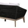 Armen Living Athos Indoor Outdoor 3 Seater Sofa in Light Eucalyptus Wood with Latte Rope and Grey Cushions- Sofa Back Half