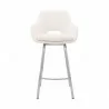 Armen Living Aura White Faux Leather and Brushed Stainless Steel Swivel 30" Bar Stool Front - Armen Living Aura White Faux Leather and Brushed Stainless Steel Swivel 30" Bar Stool Front