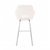 Armen Living Aura White Faux Leather and Brushed Stainless Steel Swivel 26" Counter Stool Back View