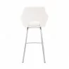 Armen Living Aura White Faux Leather and Brushed Stainless Steel Swivel 30" Bar Stool Back View - Armen Living Aura White Faux Leather and Brushed Stainless Steel Swivel 30" Bar Stool Back View