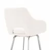 Armen Living Aura White Faux Leather and Brushed Stainless Steel Swivel 30" Bar Stool Back Side View - Armen Living Aura White Faux Leather and Brushed Stainless Steel Swivel 30" Bar Stool Back Side View