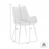 Armen Living Avery Fabric Dining Room Chair with Gold Legs 