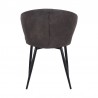 Armen Living Ava Contemporary Dining Chair in Black Powder Coated Finish and Gray Faux Leather Back