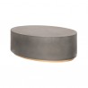 Armen Living Anais Concrete and Brass Oval Coffee Table Side