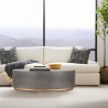 Armen Living Anais Concrete and Brass Oval Coffee Table