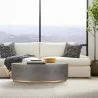 Armen Living Anais Concrete and Brass Oval Coffee Table - Armen Living Anais Concrete and Brass Oval Coffee Table