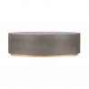 Armen Living Anais Concrete and Brass Oval Coffee Table Front