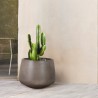 Armen Living Amethyst Large Round Lightweight Concrete Indoor Or Outdoor Planter In Grey
