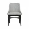 Armen Living Azalea Gray Fabric and Black Wood Dining Side Chairs- Front View - Armen Living Azalea Gray Fabric and Black Wood Dining Side Chairs- Front View