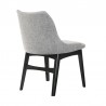 Armen Living Azalea Gray Fabric and Black Wood Dining Side Chairs- Back View