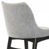 Armen Living Azalea Gray Fabric and Black Wood Dining Side Chairs- Back Half