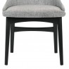 Armen Living Azalea Gray Fabric and Black Wood Dining Side Chairs- Legs