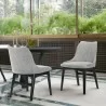 Armen Living Azalea Gray Fabric and Black Wood Dining Side Chairs- Set of 2 - Armen Living Azalea Gray Fabric and Black Wood Dining Side Chairs- Set of 2