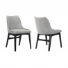 Armen Living Azalea Gray Fabric and Black Wood Dining Side Chairs- Set 