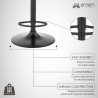 Armen Living Bardot Adjustable Swivel Bar Stool  009
