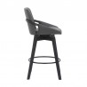 Armen Living Baylor Gray Faux Leather and Black Wood Swivel Bar Stool 003