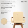 Baylor 26" Cream Faux Leather and Walnut Wood Swivel Bar Stool 005