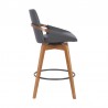 Armen Living Baylor 26" Faux Leather and Walnut Wood Swivel Bar Stool 004