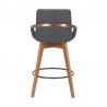 Armen Living Baylor 26" Faux Leather and Walnut Wood Swivel Bar Stool 006