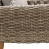Armen Living Bahamas Outdoor Wicker & Teak Wood Lounge Chair with Beige Olefin- Side Close View