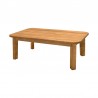Armen Living Bahamas Outdoor Rectangular Teak Wood Coffee Table Side View